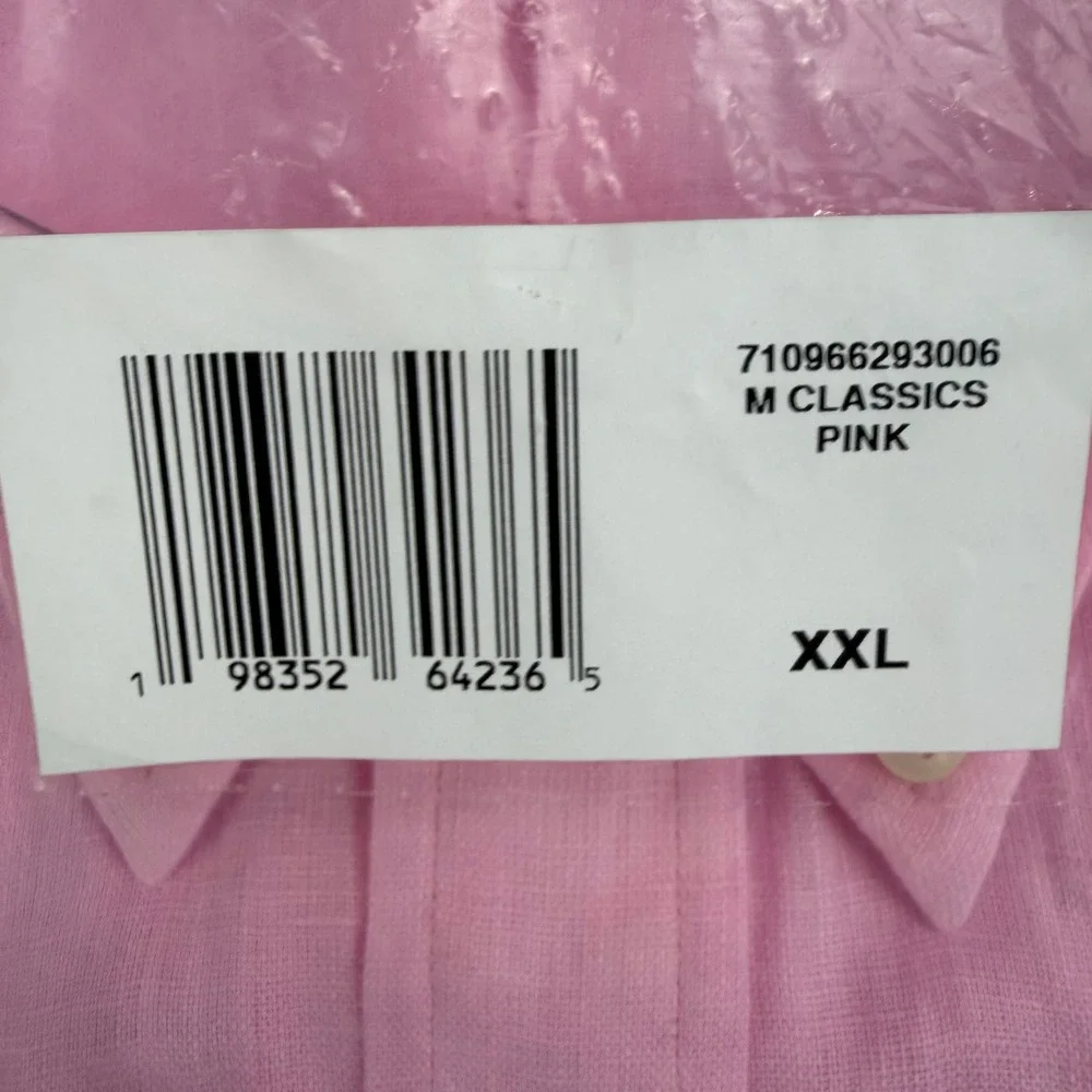 Polo Ralph Lauren Mens XXL Pink Linen Short Sleeve Button Down 710966293006